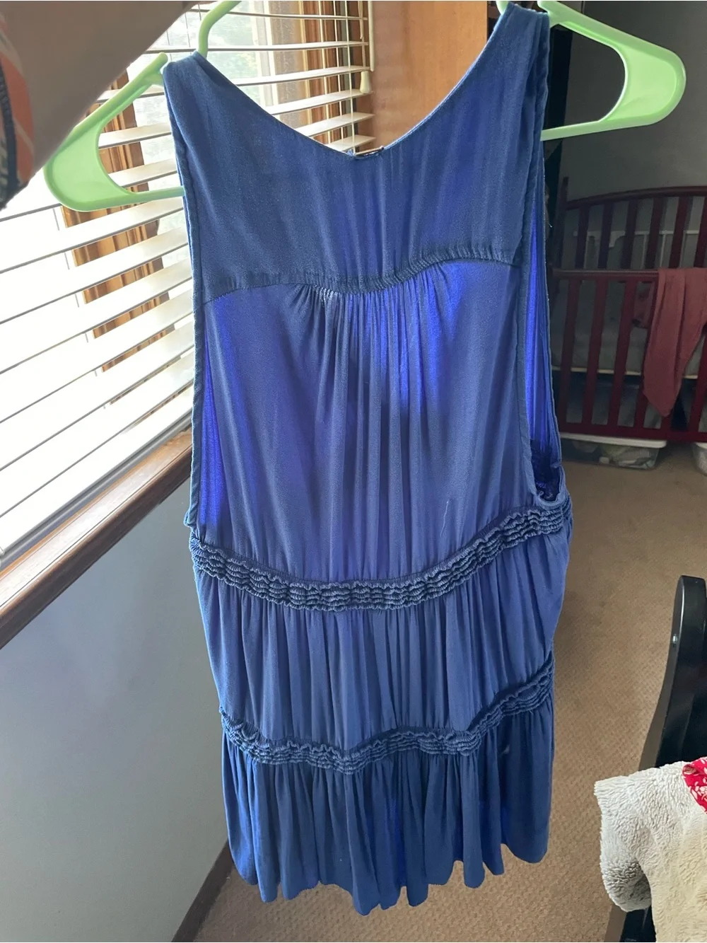 Free People Royal Blue Tiered Sleeveless Mini Dress/ Baby Doll Top